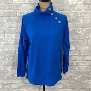 J.Crew Wide Button Collar Fleece Sweatshirt
